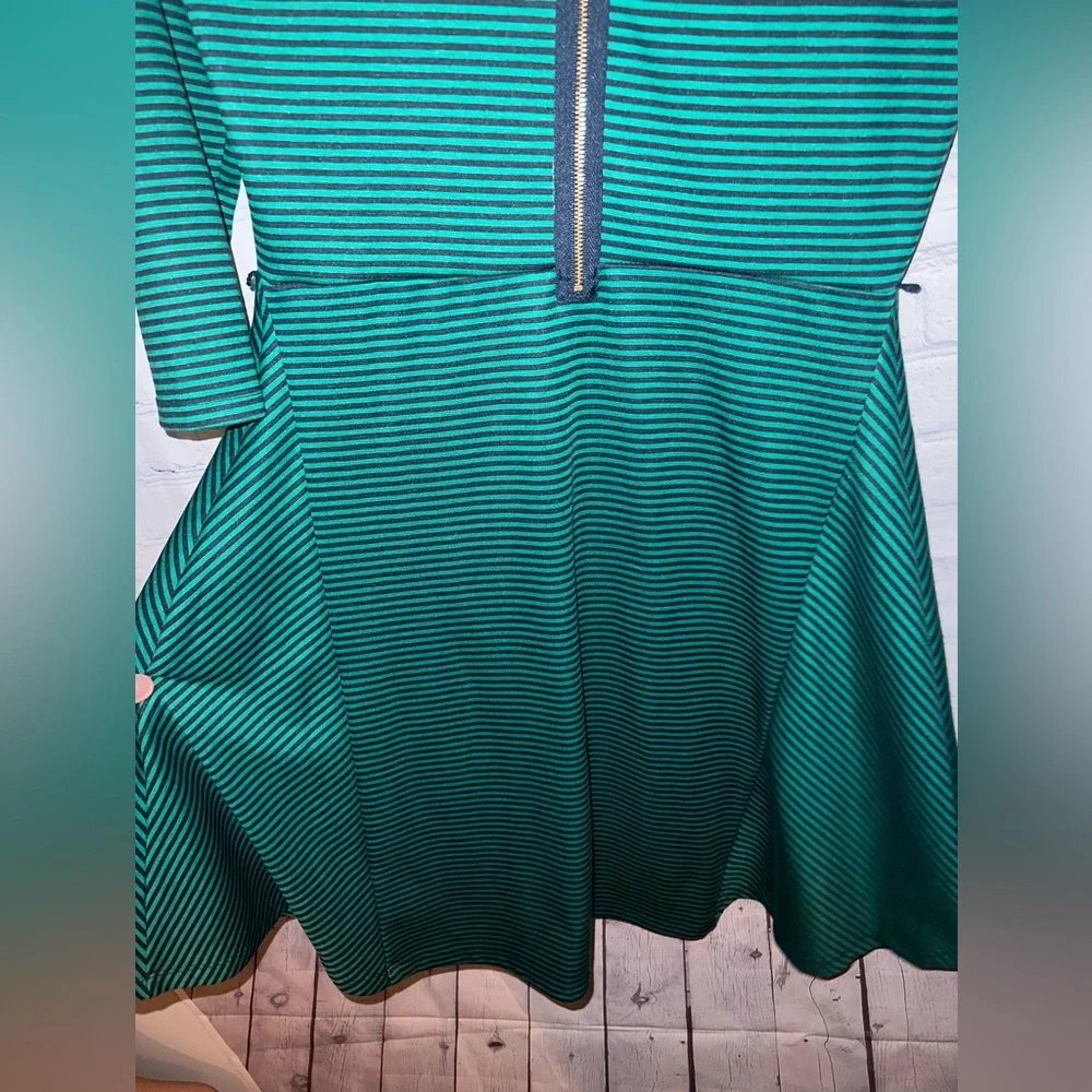 the limited green & black striped long sleeve dress size S - Picture 11 of 11